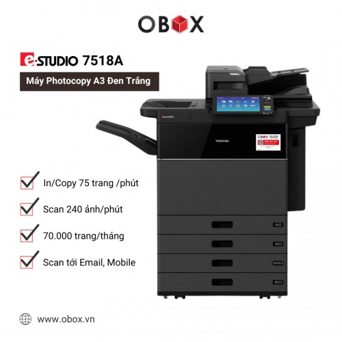 Máy Photocopy Toshiba e-STUDIO 7518A Like New – 75 Trang/Phút, Hiệu Năng Tối Ưu Cho Doanh Nghiệp Lớn